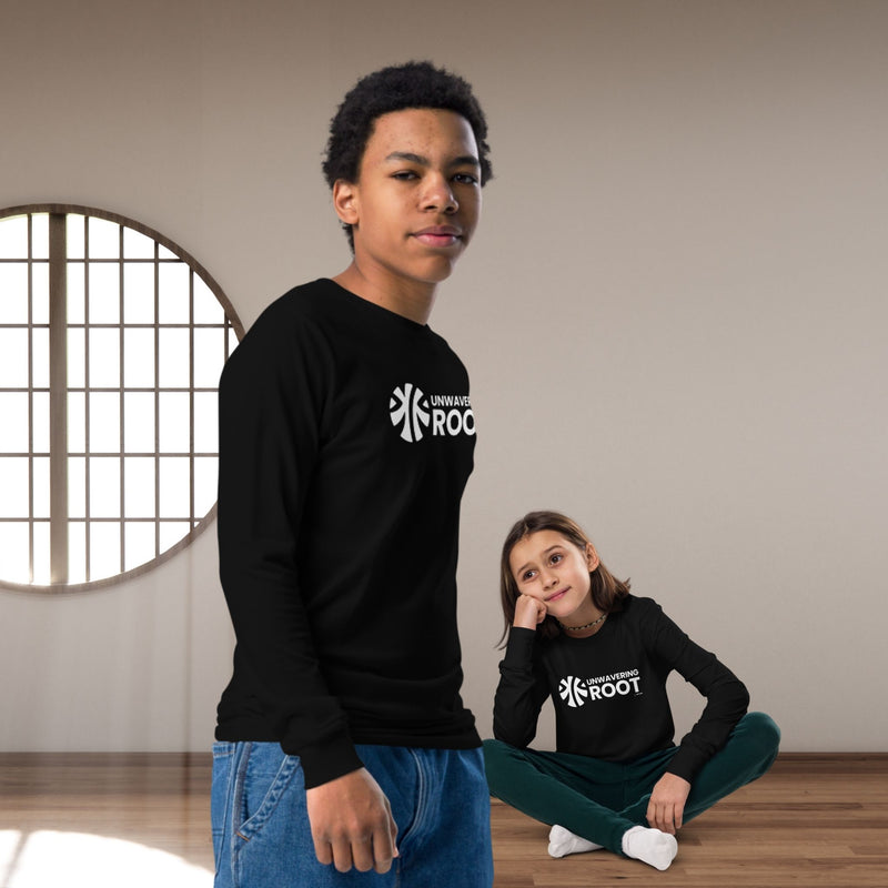 Unwavering Root | Youth black long sleeve t-shirt